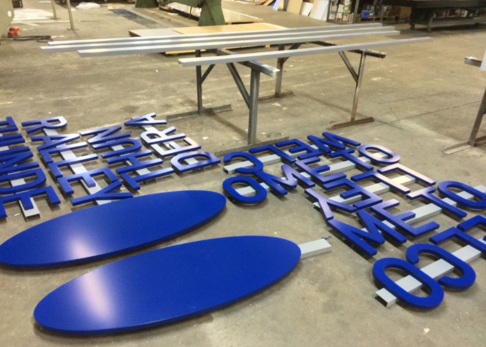 Routed Letters Sign - In Process